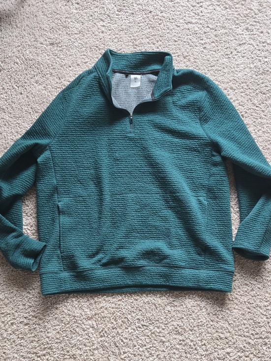 VRST Other - Men's Teal Half-Zip Textured Pullover Sweater